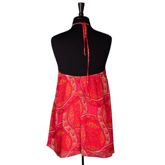 Show Me Your MuMu Katy Halter Dress Women's Multicolor Paisley Backless Boho S - Picture 3 of 9